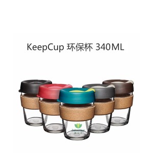 KeepCup 环保防烫咖啡杯 玻璃杯体 木制防烫圈 340毫升